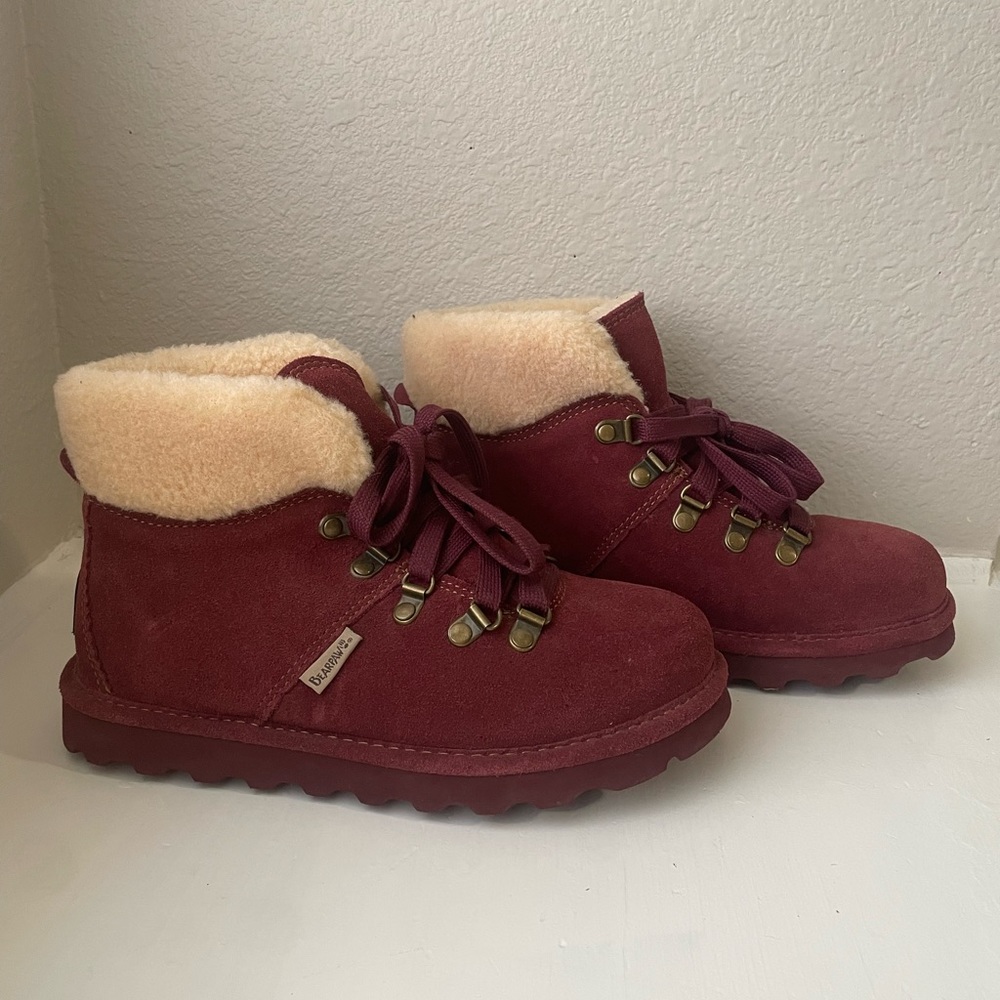 Maroon Bearpaw Boots